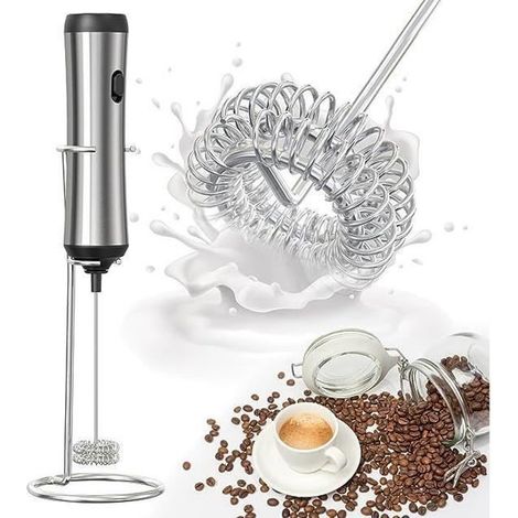 Mousseur à Lait Électrique - Rechargeable USB et Mini Batteur - Acier Inoxydable - Facile à Nettoyer (1/5)