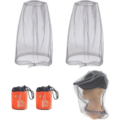 2er Pack Moskitonetz für den Kopf mit Tasche, Insektenschutz für Outdoor (1/5)