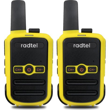 Talkies-Walkies Rechargeables pour Adultes Longue portée sans Licence PMR 446 Radio bidirectionnelle 16 canaux VOX Mains Libres pour Camping… (Jaune) (1/5)