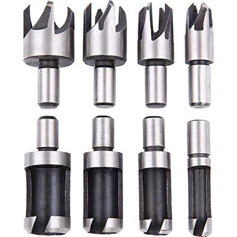 Juego de 8 brocas para madera de acero de alto carbono: 6 mm/10 mm/13 mm/16 mm (1/4)
