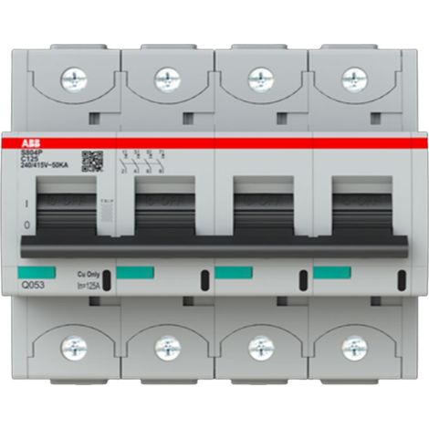 Disjoncteur S804B 4P 125A Courbe C Raccordement à vis - 16KA (6Modules) 2CCS814001R0844 ABB 745447