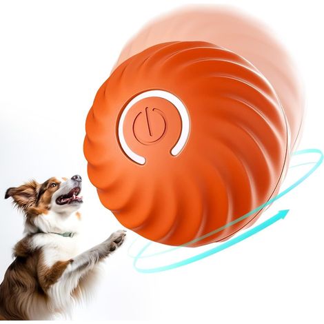 Balle interactive pour chien, balle à roulettes active et résistante HHorange (1/4)