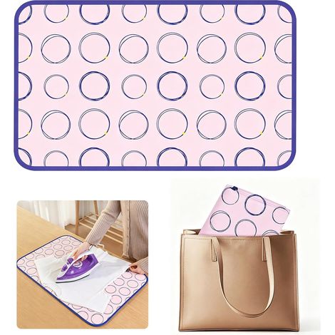 Kindfiber OÜ-Tapis de repassage de table, portable et pliable, pour bureau et autres surfaces, rose, 40 x 70 cm (1/5)