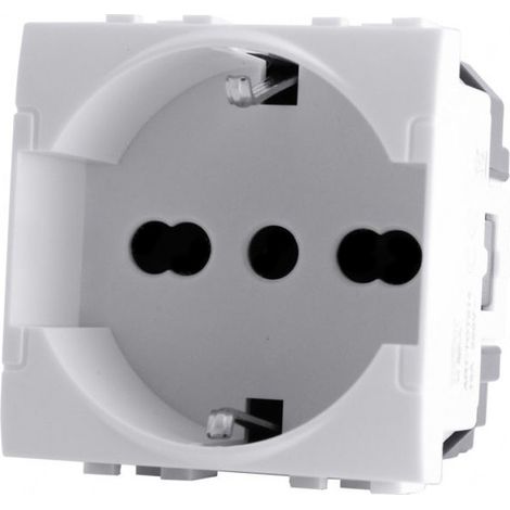 Presa schuko 10/16A compatibile con living light international air prese spina 2P presa elettrica a muro spina bianco (1/3)
