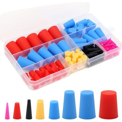 Pack of 110 high-temperature silicone rubber plugs for hole plugs, spraying, and spraying (1/5)