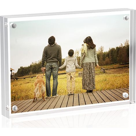 Cadre photo en acrylique 6x9 cm, Cadre photo magnétique double face transparent, Affichage d'image sans cadre de bureau, Petit cadre photo 2x3 cm, 5x7,5 cm, 4x6 cm (1/5)