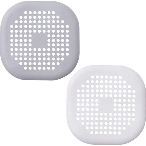 pièces attrape-cheveux, couvercle de drain de cheveux carré pour douche, bouchon de cheveux en silicone avec ventouse, facile à installer, convient pour salle de bain, baignoire, cuisine, lot de 2 cou (1/4)
