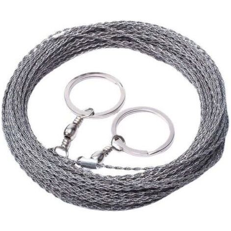 Scie à fil extérieure de 10 mètres de long, câble de survie pour scie à fil, corde de coupe de fil de tronçonneuse en acier inoxydable épaissi (1/4)