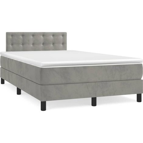 Maison Exclusive - Boxspringbett mit Matratze Hellgrau 120x200 cm (1/5)