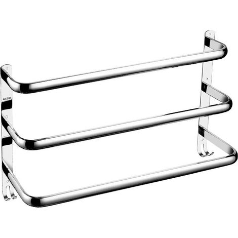 Porte-Serviettes de Salle de Bain Argent 43-75CM longueur évolutive 3 Couches (1/5)