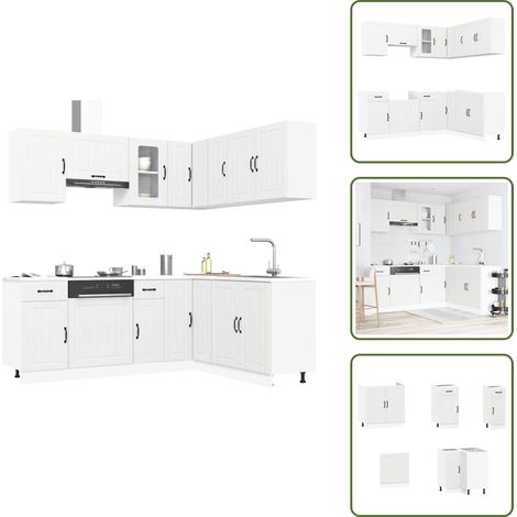 11-tlg. Küchenschrank-Set Kalmar Weiß Holzwerkstoff - Küchenschrank-Set - Küchenschrank-Sets - Küchenzeile Einbauküche - Küchenschrank (1/5)