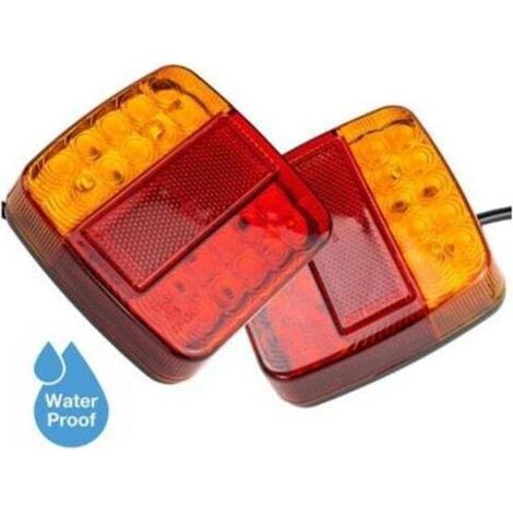 Lumière de remorque de LED 12V avec la lumière de plaque d'immatriculation, feu arrière imperméable de stationnement avec la lumière d'e - Mark et le réflecteur de remorque, lot de 2 (1/5)