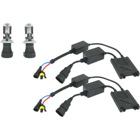 TRADE SHOP - Kit Bixenon Per Moto Scooter Bi Xenon Lampada H4 6000k 35w Centralina Slim -