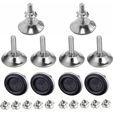 10Pcs Pied Réglable M8x29x40mm Pied Reglable pour Meuble Pied de Table Reglable Pieds de Nivellement avec Écrou à Griffes pour Meubles,Table,Chaise,Canapé (1/5)