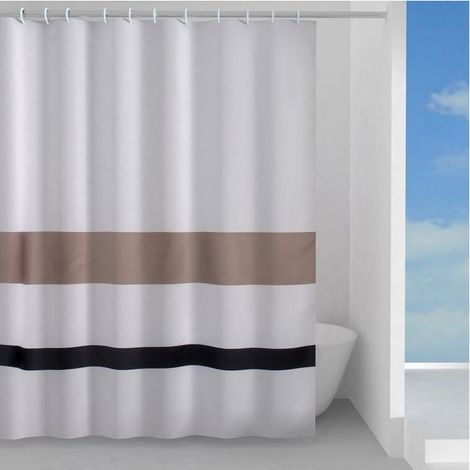 Hefe Tenda Doccia Living in Tessuto 120x200 Cm, Marrone-Chiaro e Nero