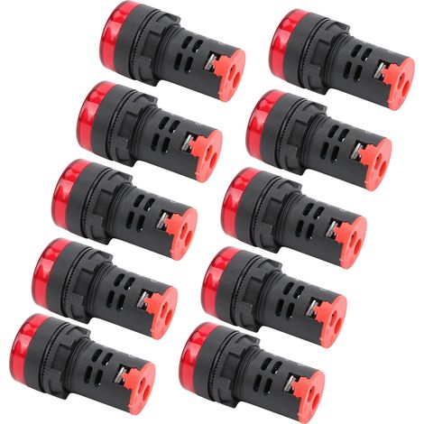 Lot de 10 lampes de signalisation LED rouges haute luminosité AD16-22DS, voyants LED pour signalisation AC/DC 110 V (1/5)