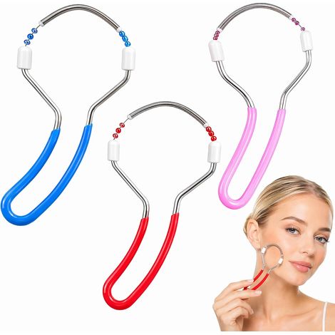 Appareil d'épilation du visage pour femmes, épilateur manuel portable réutilisable pour le menton, les joues, la lèvre supérieure et le front, lot de 3.
