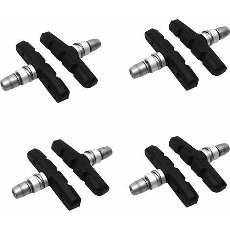 4 Paires Patins De Freins,V Brake Pads,Patins De Freins De VéLo,Fabriqué en Caoutchouc Et en MéTal, Durable Et Durable,Peut Fournir Un Bon Effet De Freinage,IdéAl pour Le VTT/Course,Noir- (1/3)