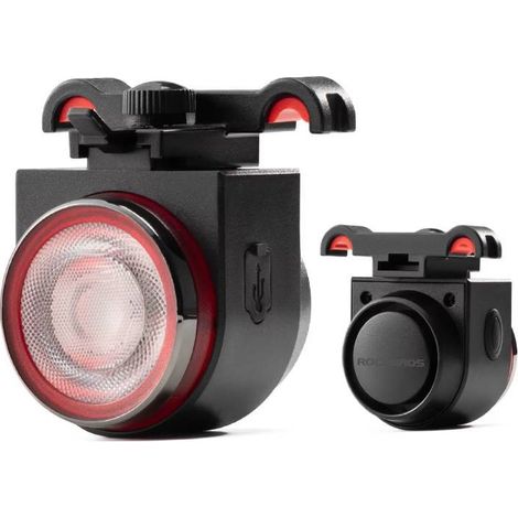 Faro posteriore a LED per bicicletta Rockbros 340014001 con allarme e clacson - Antifurto (1/5)