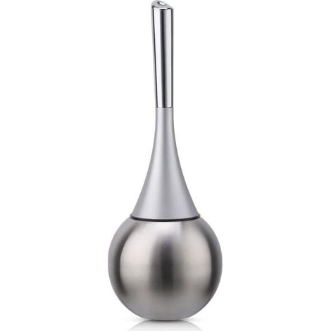 Porte Brosse Toilettes sur Pied en Acier Inoxydable Finition Brossé Poli avec Brosse WC Argenté (1/4)