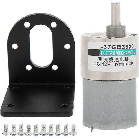12V Gleichstrom-Getriebemotor XD37GB3530, drehmomentstarker Mikromotor, niedrige Drehzahl 20 U/min, Permanentmagnet, mit Montagehalterung, für Heimwerker- und Automatisierungsprojekte. (1/5)