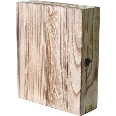 Portabottiglia in legno di paulonia brunito, 36x30x10 cm