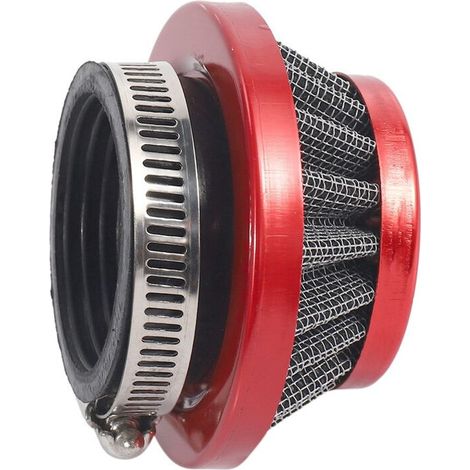 2-teiliger 44-mm-Luftfilter für 47-cm³- und 49-cm³-2-Takt-Super-Pocket-Kit-Bikes, ATVs und Quads, Aluminium-Luftfilterset, rot