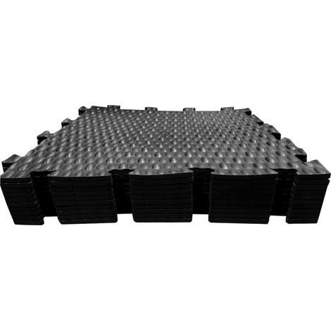 Dalle incollabile in PVC molto flessibile - 50 x 50 x 0,8 cm - nero (1/2)