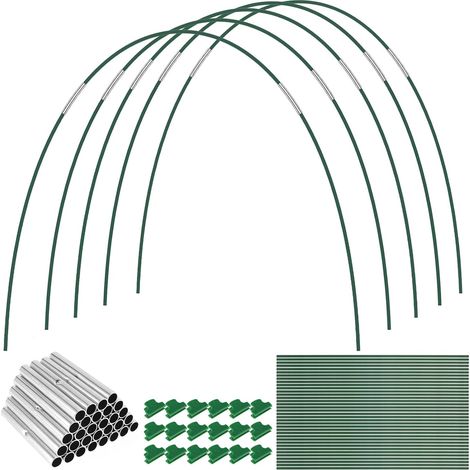 Lot de 36 Cerceaux Tige Fibre De Verre Connecteur Clip Pour Serre Tunnel Jardin Extérieur