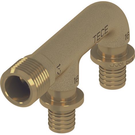 TECEflex raccord double, perte de charge optimisée, bronze au