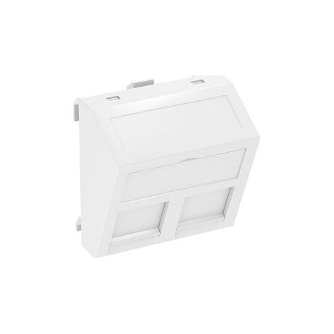 OBO Bettermann Soporte de tecnología de datos para 2 módulos de conexión tipo RM 45x45mm Policarbonato blanco puro RAL 9010, 6119298