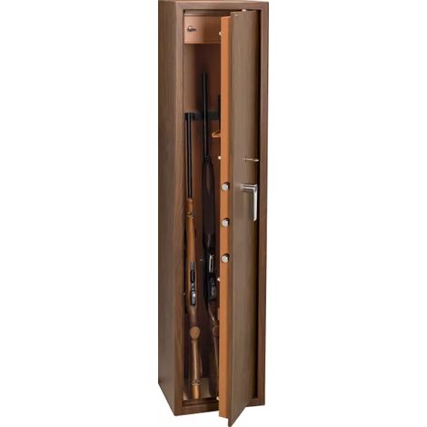 TECHNOSAFE - Armoire 5 fusils à clé à double panneton, 5 pênes, 102 L, 145x34x28