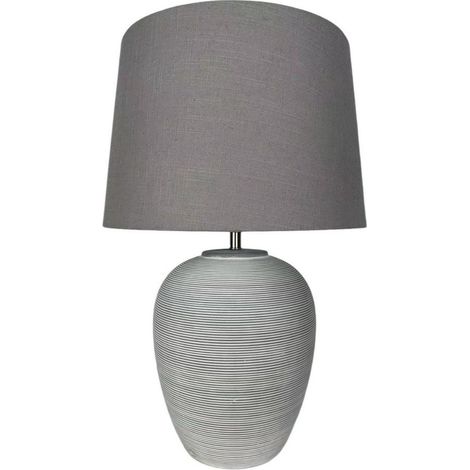 48cm Lamp and Shade - Ceramic - L21 x W21 x H48 cm