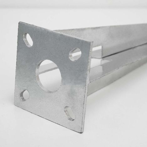 NIEDERBERG METALL Picchetto di metallo zincato da piantare nel terreno ca 50cm  ideale per assicurare al suolo pali paletti per recinti e recinzioni con diametro ca Ø 34 mm  Argentato (1/4)