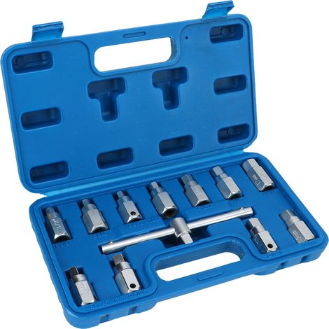 Clé à douille pour bouchon de vidange 12 pièces, clé à six pans pour carter d'huile, outillage acier pour réparation auto, boîte de vitesses et moteur. (1/5)