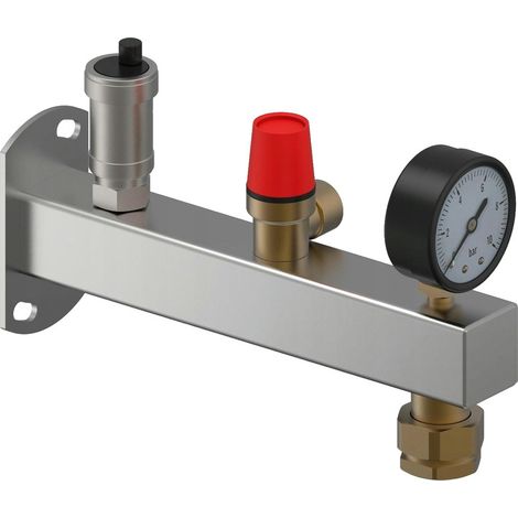 Grupo de seguridad con conexión de depósito de acero inoxidable de 6 bar Uponor Fluvia (1/2)