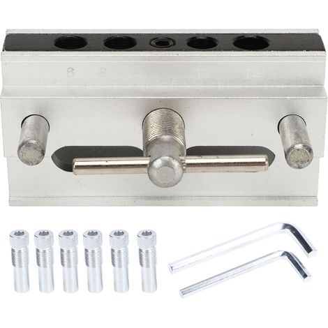 Guide de perçage centrage automatique pour chevilles, gabarit de positionnement pour menuiserie bois (1/5)