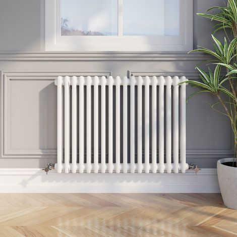 600 x 830mm Double Bar Horizontal Traditional Colosseum White Column Radiator (1/4)