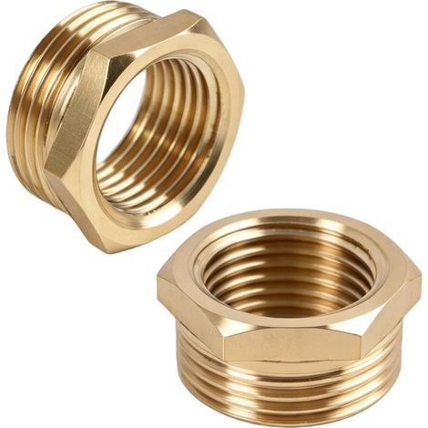 Réducteur Laiton 3/4M 1/2F Raccord Tuyau Eau Gaz 2 Pièces Plomberie (1/5)
