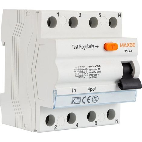 Interruptor Diferencial Industrial Superinmunizado 4P 30mA 25-40A 10kA Clase A MAXGE 40 A (1/2)