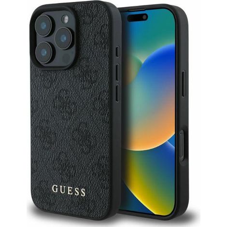 Coque rigide noire 4G Classic Guess GUHCP16LG4GFGR pour iPhone 16 Pro 6,3" (1/4)