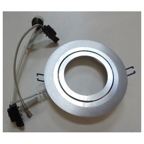 Spot encastré alu Ø 180mm orientable pour lampe AR111 G53 12V ou GU10 230V 50W max (non incl) sans transfo IP20 SEET 25500