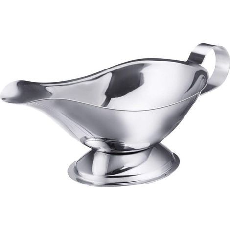 Longziming - Soßenschüssel - Saucenbehälter - 1 Stück - 250 ml - Edelstahl - 23 x 9,8 x 8,5 cm - Tropffreies Ausgießen - Spülmaschinenfest - Für heiße und kalte Soßen (1/5)