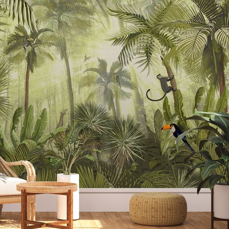 Papier peint panoramique - Jungle - 130 cm x 78 cm (1/4)