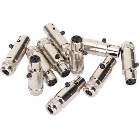 10 Adaptateurs XLR Femelle 5 Pins Mini en Métal pour Connexion Microphone, Enceinte Studio et Interface Audio (1/5)