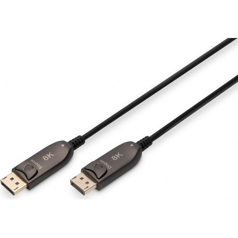 DIGITUS DisplayPort AOC Hybrid Glasfaserkabel, UHD 8K, 10m