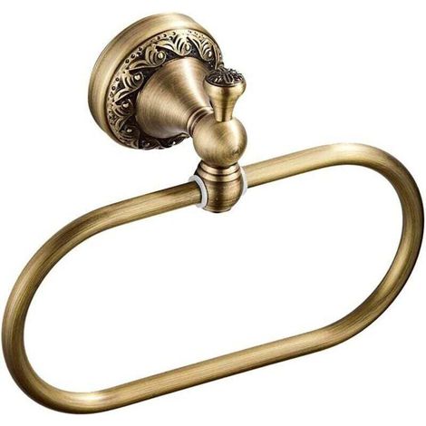 Anneau Porte Serviettes Ovale En Laiton Antique Fixation Murale Salle De Bain Contemporain (1/4)