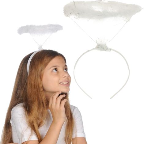Costume con fascia per capelli a forma di aureola da angelo per la recita di Natale. (1/5)