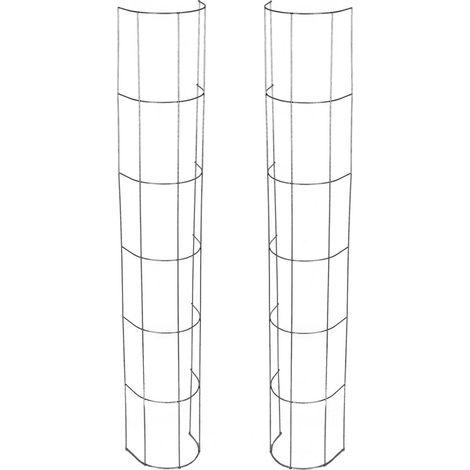 Spetebo – Treillis pour descentes 120 cm – Lot de 2 – Grille acier galvanisé semi-circulaire – Couleur argent – Pour plantes grimpantes