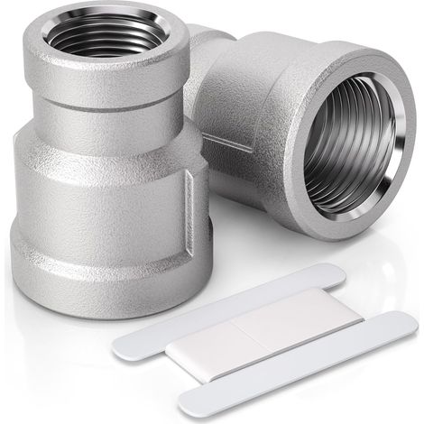 2pcs 1/4" Female to 3/4" Female BSP Thread Stainless Steel 304 Hex Socket Reduction Connector for Pipe Connection Conversion (1/5)